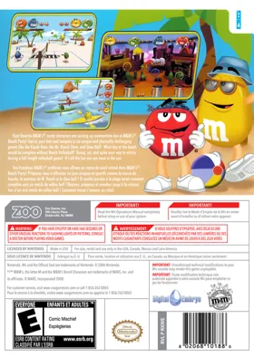 M&M's Beach Party box cover back